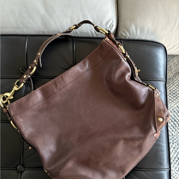 Elegant Brown Leather Vintage Coach Bag - Picture 1 of 8